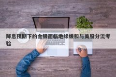 降息预期下的金银面临地缘缓和与美股分流考验